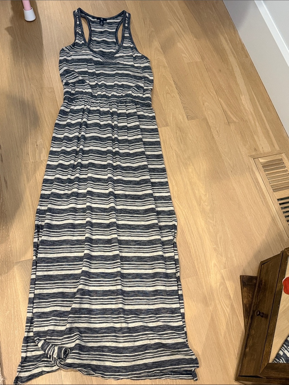GAP Navy & White Striped Racerback Maxi Dress